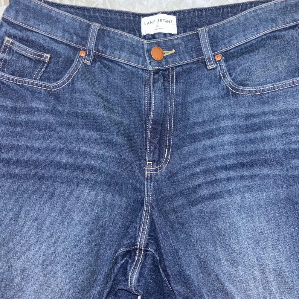 Lane Bryant Size 14 Dark Wash Straight Leg High Rise Stretch Denim Jeans (F5) - Picture 9 of 10